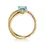 Thumbnail: 14K Yellow Gold Bujukan And Blue Topaz Bypass Ring