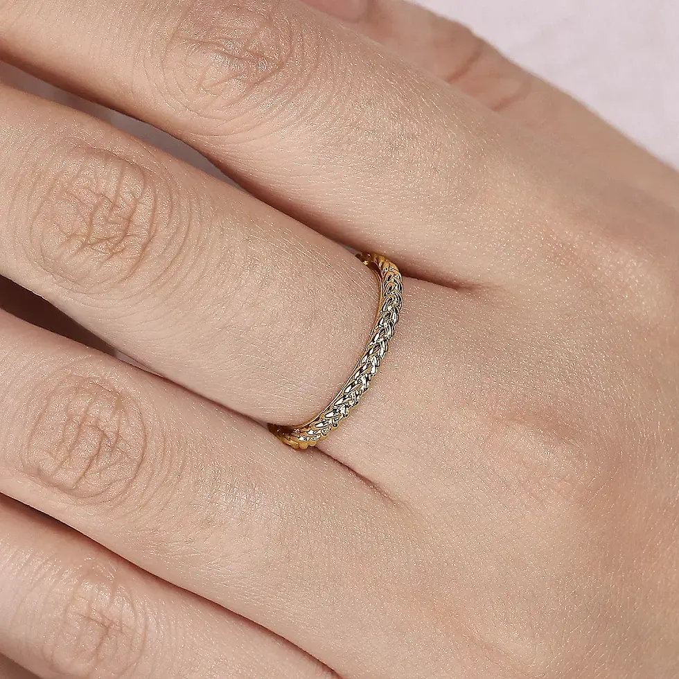 Thumbnail: 14K Yellow Gold Braided Stackable Ring