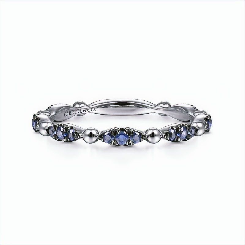 Thumbnail: 14K White Gold Sapphire StackableRing