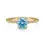 Thumbnail: 14K Yellow Gold Round Swiss Blue Topaz and Diamond Bujukan Ring