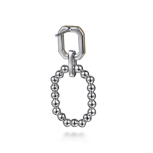 925 Sterling Silver and 14K Yellow Gold Octagon Bujukan Stud Drop