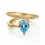 Thumbnail: 14K Yellow Gold Bujukan And Blue Topaz Bypass Ring