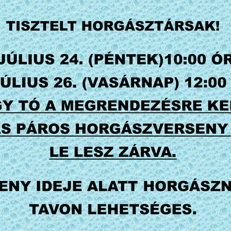 NAGY TÓ LEZÁRÁS 46 ÓRÁS VERSENY MIATT