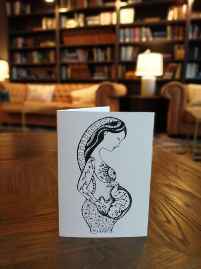 Pregnancy Card, 'Soon'. Pregnancy Art, Birth Affirmation, Third Trimester