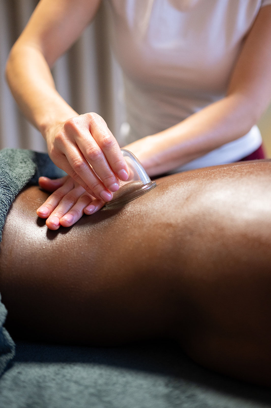 Cupping back woman