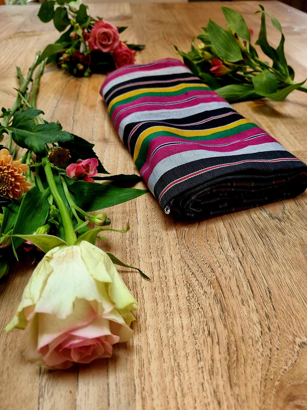 Pha Khao Ma Multi colors and flowers