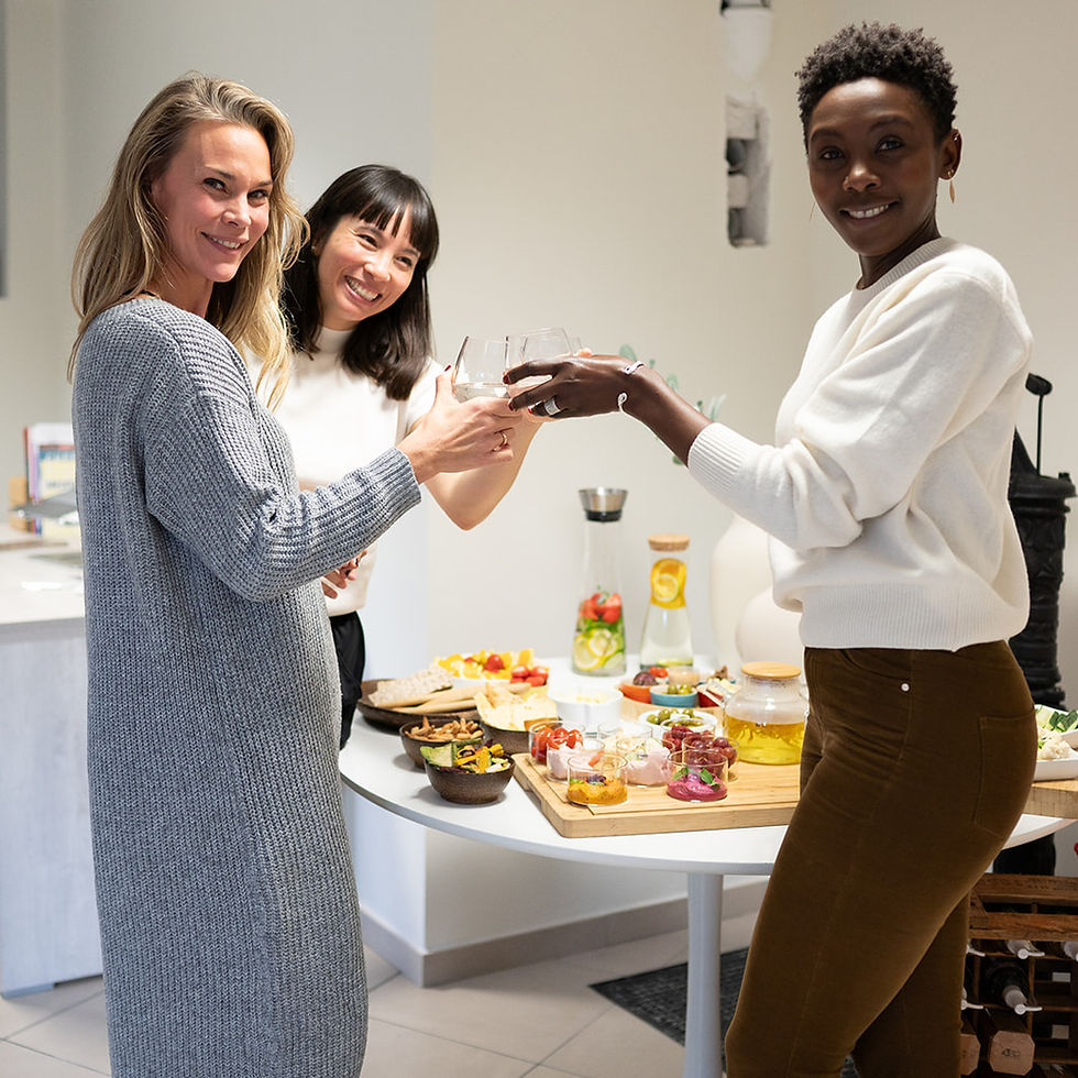 Massage Helium 3 girlfriends drinking water