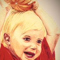 Child with pumpkin.