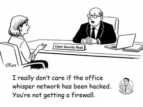 Office Whisper Network Cartoon: When Gossip Gets a Security Ticket