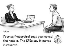 Self-Appraisal KPI Cartoon: When Jargon Meets the Data