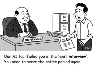 Failed Exit Interview AI Cartoon: The Infinite Notice Period