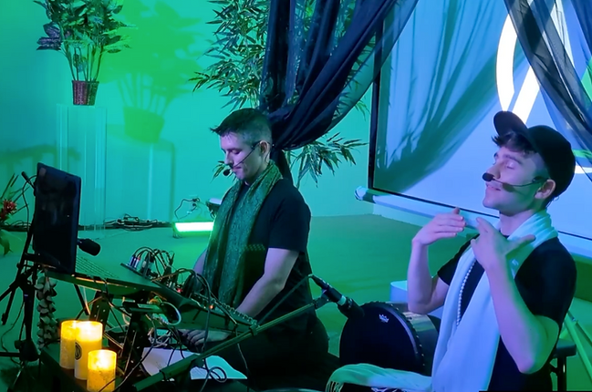 Hazel & Johnny Performing GeoSonic Rhythms at Unity of Palm Harbor