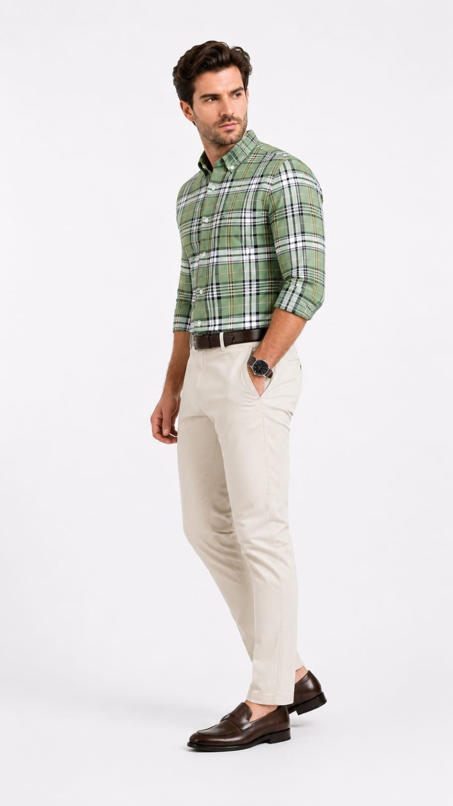 Thumbnail: Light Green checks shirt