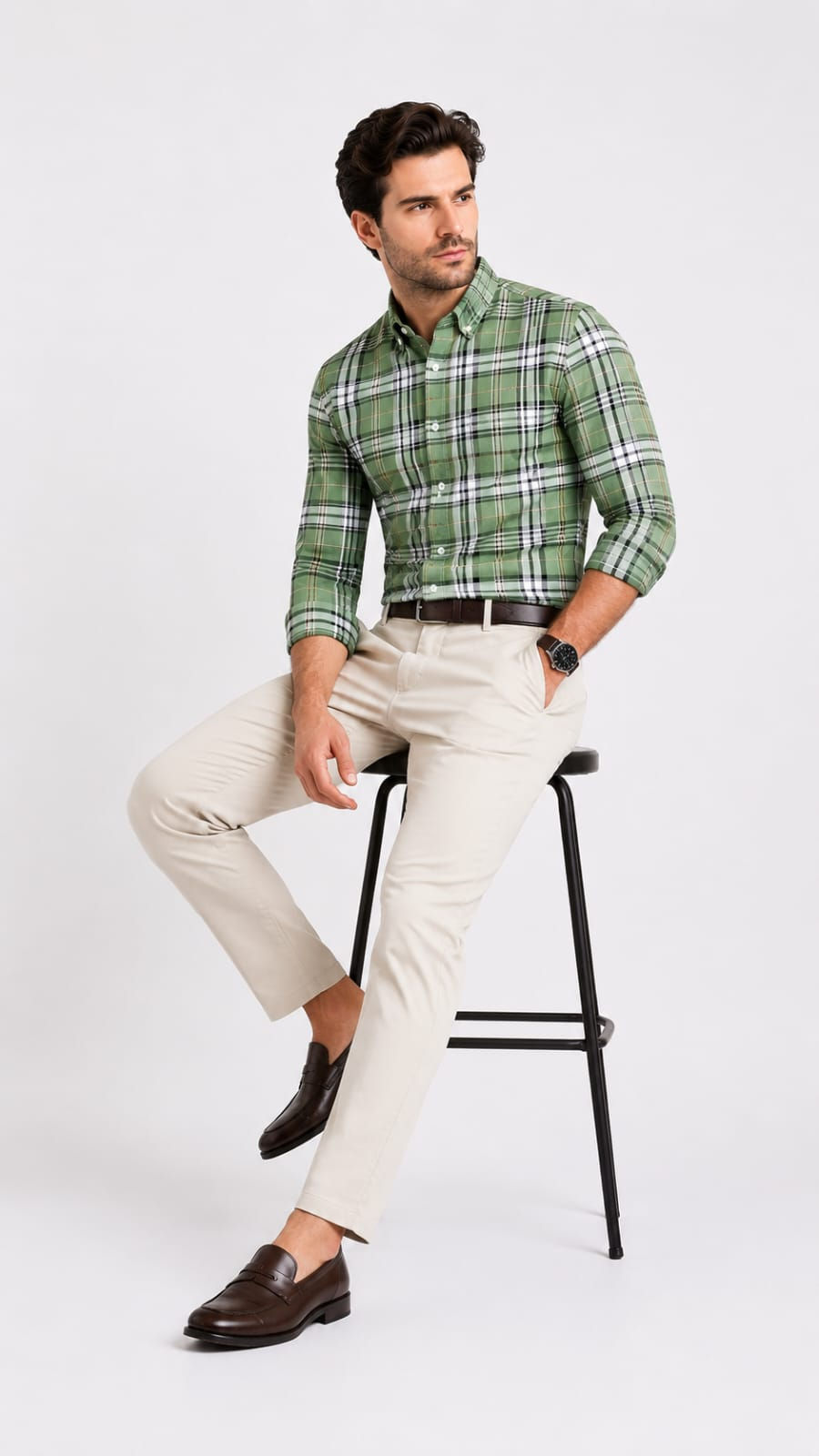 Light Green checks shirt