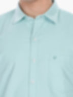Thumbnail: Cyan Regular Fit Solid Casual Casual Shirt