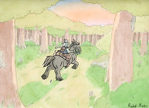 Cartooncreaturelover - Riding Towards The Falling Sun (Artfight).JPG