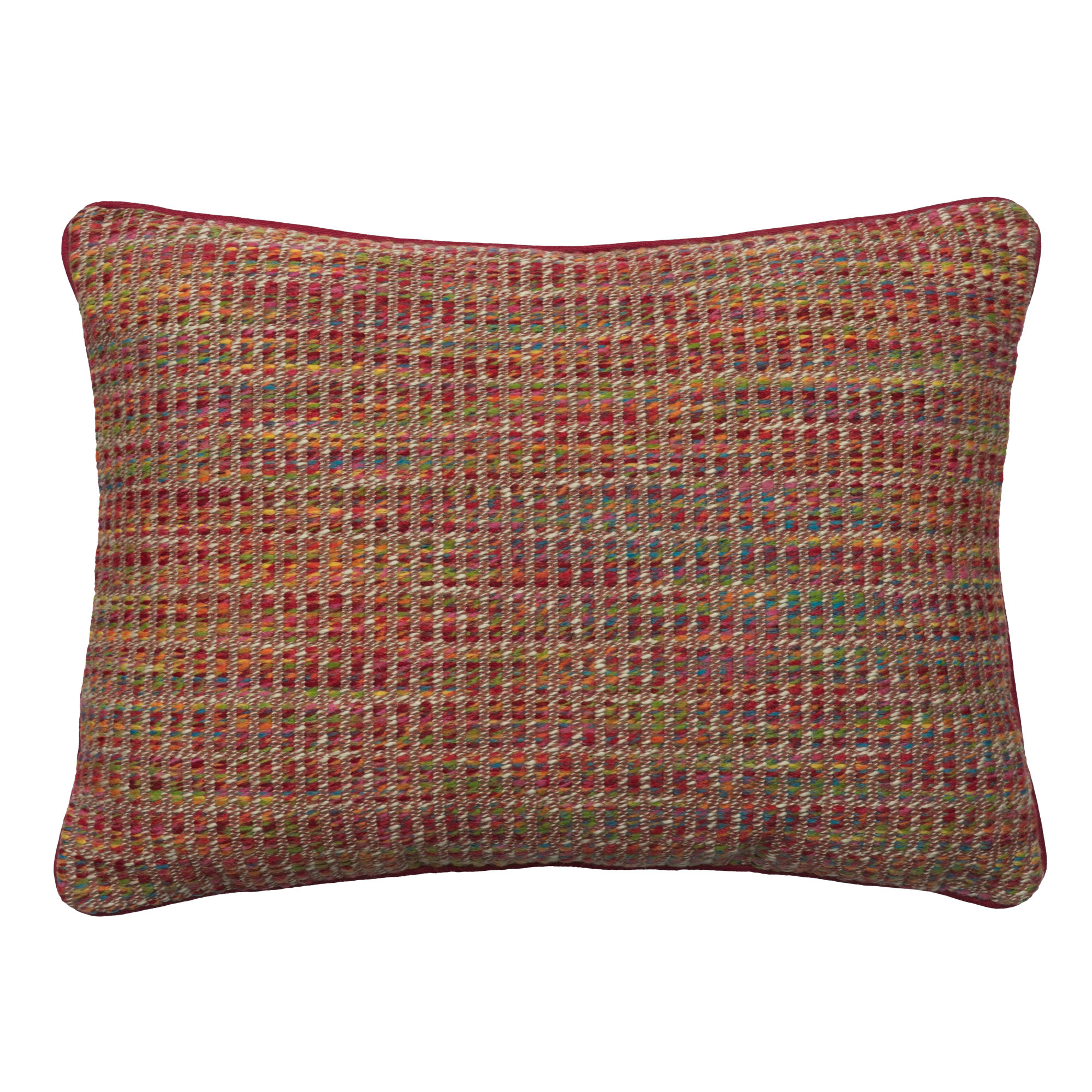 Sorrento Multi - Multicoloured woven retangular cushion