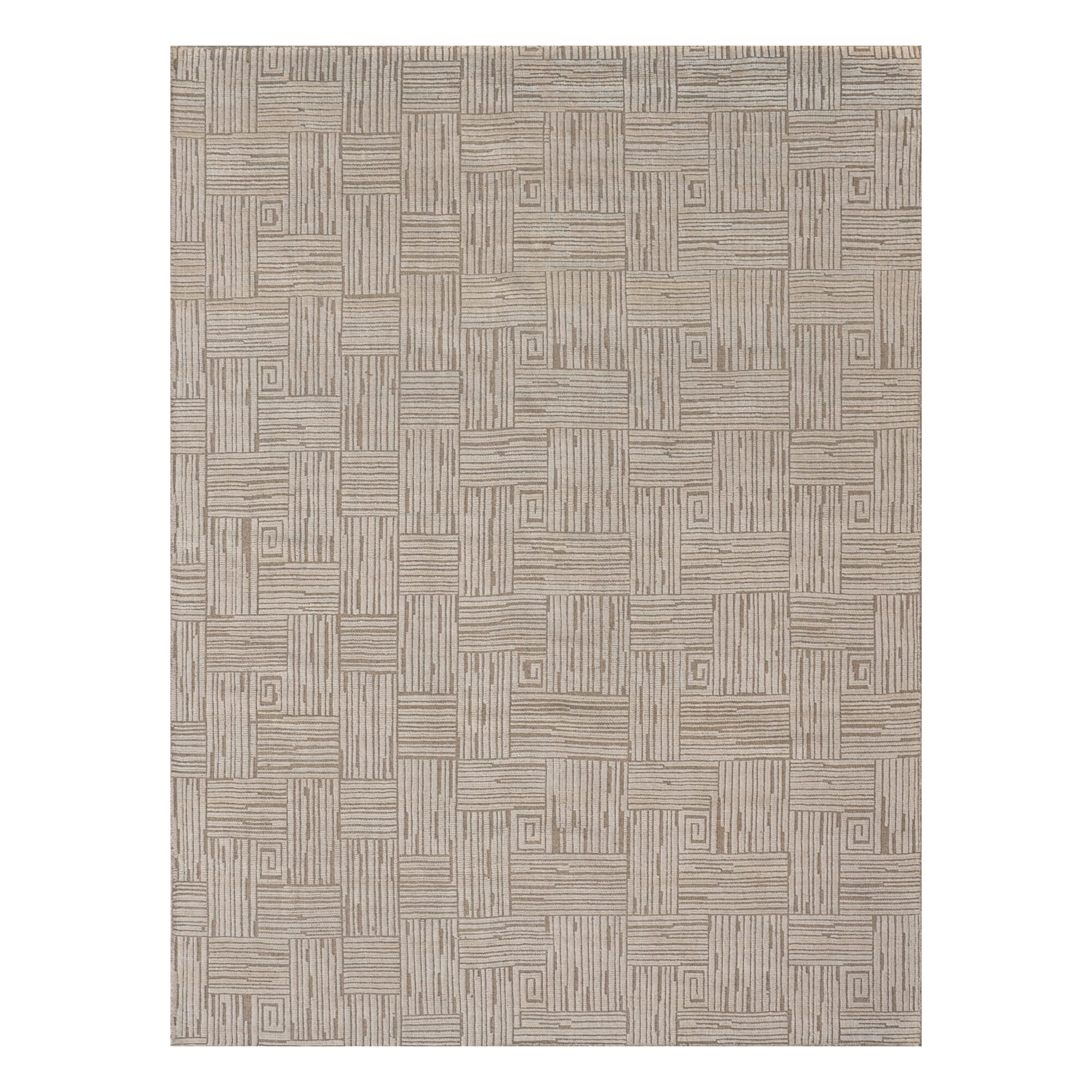 Ridge Natural - Medium pile viscose rug in natural