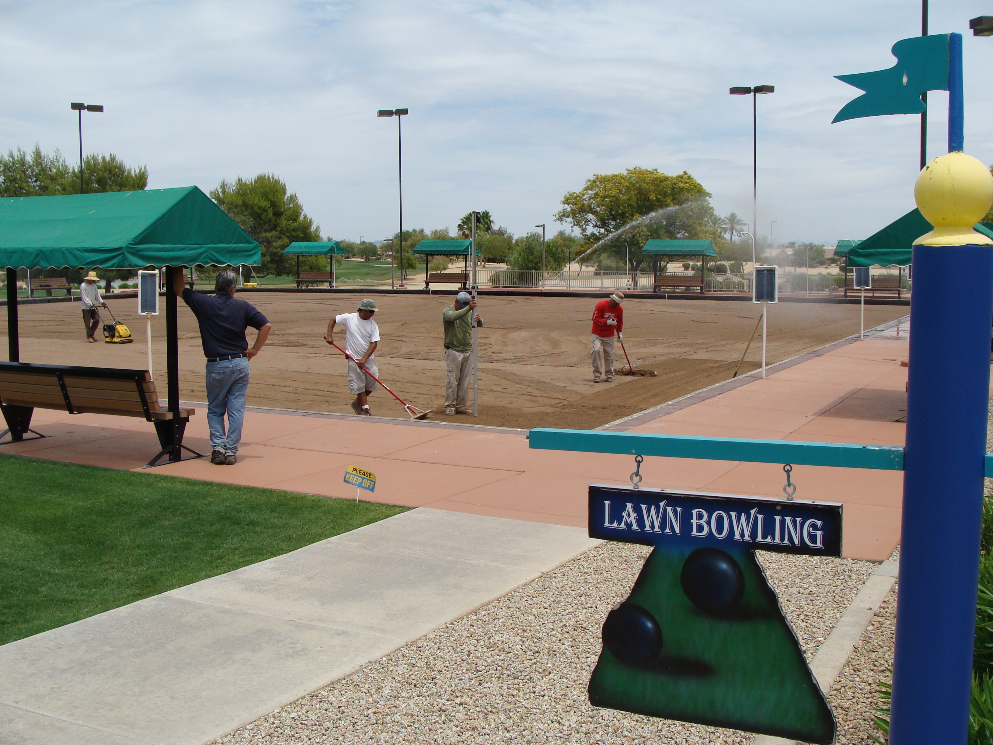 20,000s.f. lawn bowling green renov.