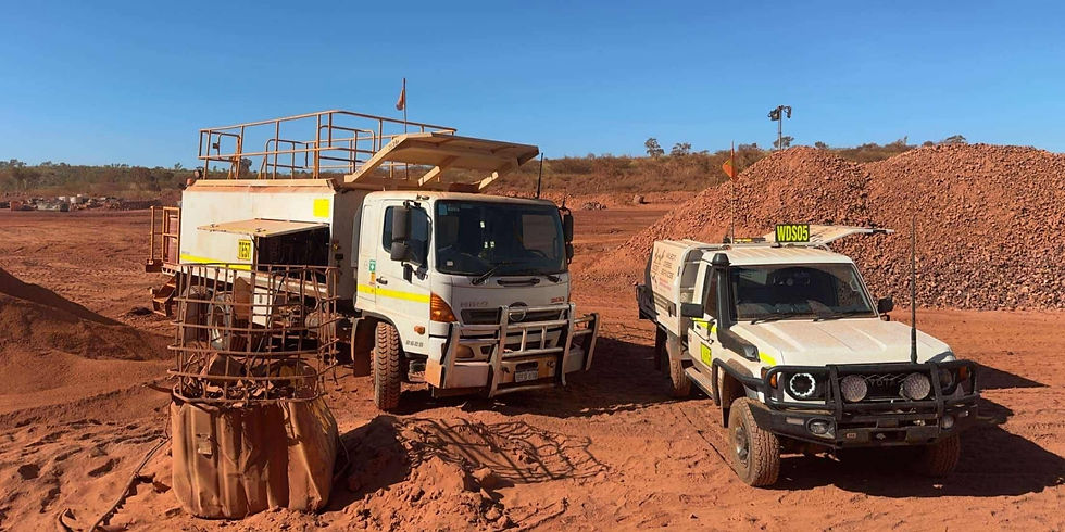 Service truck providing mobile diesel repairs to mining equipment in the Northern Territory.