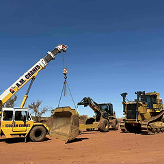Heavy diesel mechanic repairing mining and civil equipment in the Northern Territory.