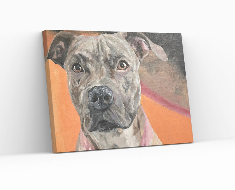 Thumbnail: (Custom Background) Hand Painted Pet Portrait 