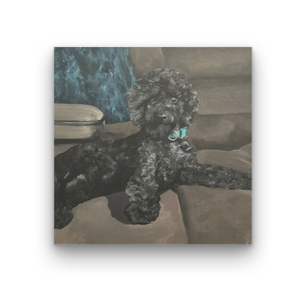 Thumbnail: (Custom Background) Hand Painted Pet Portrait 