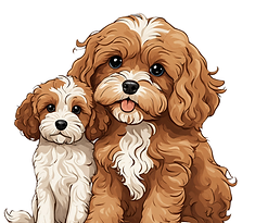 a dog and a puppy. Private in-home training link