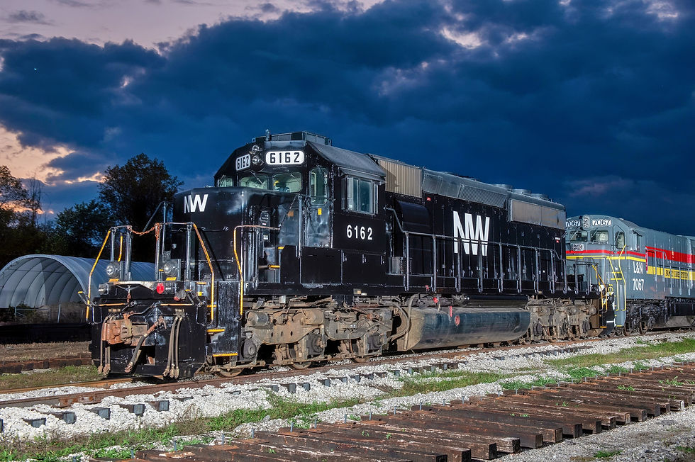 KSHX no. 6162 at Ravenna, Kentucky, in October 2023, shortly after being re-lettered for Norfolk & Western. Photo by Casey Thomason, formerly Norfolk Southern Corp's photographer.