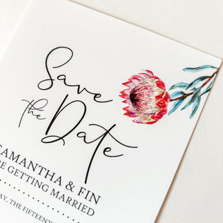 contemporary Wedding Invitation with simple floral design
