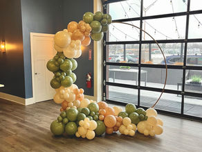 gold and sage balloon backdrop