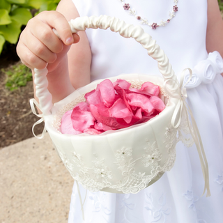 flower girl basket at wedding