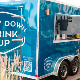 mobile cocktail bar for wedding receptions from Hartman's Distilling