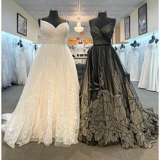 black white wedding gown Bridal Chateau