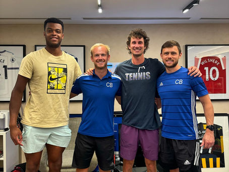 Recovery session with tennis athletes