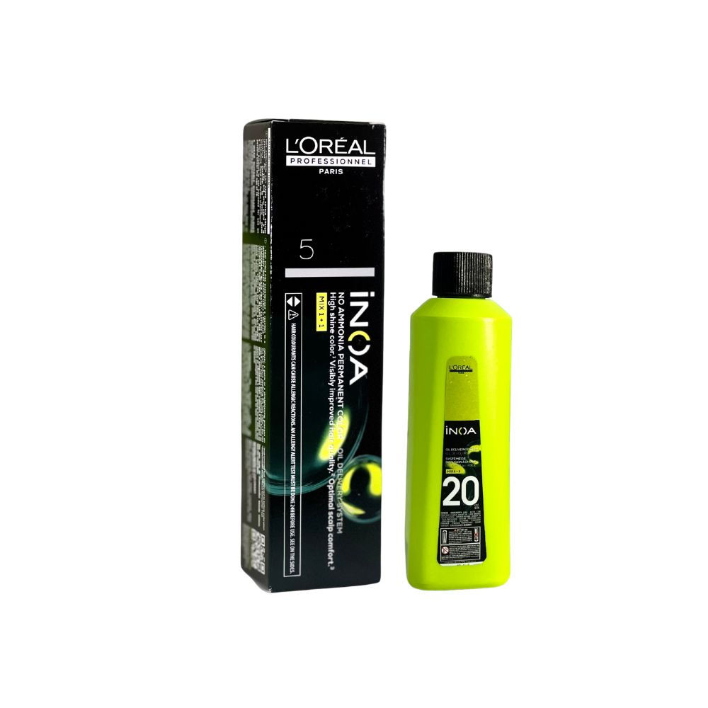 L’Oreal Professionnel Inoa Hair Color 5 (Light Brown) 60gm+ Inoa 20 Vol Develope