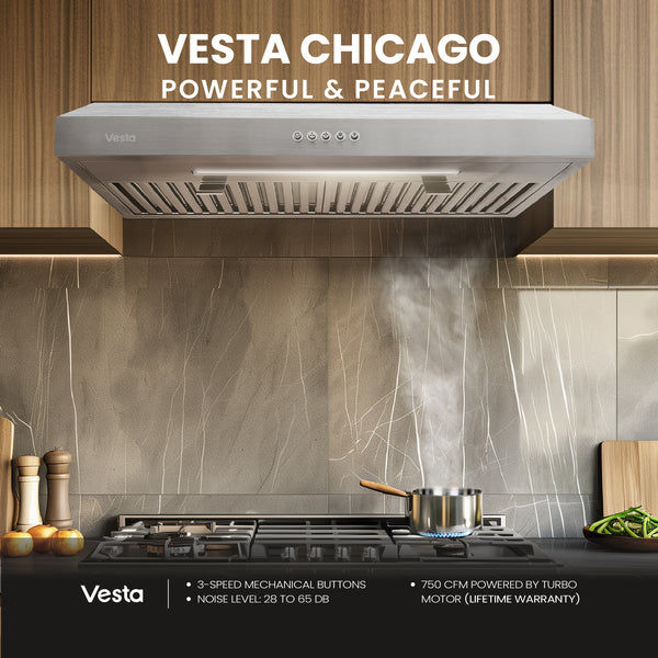 Thumbnail: Vesta Chicago 750CFM  Stainless Steel 24'' Wide Under Cabinet Range Hood