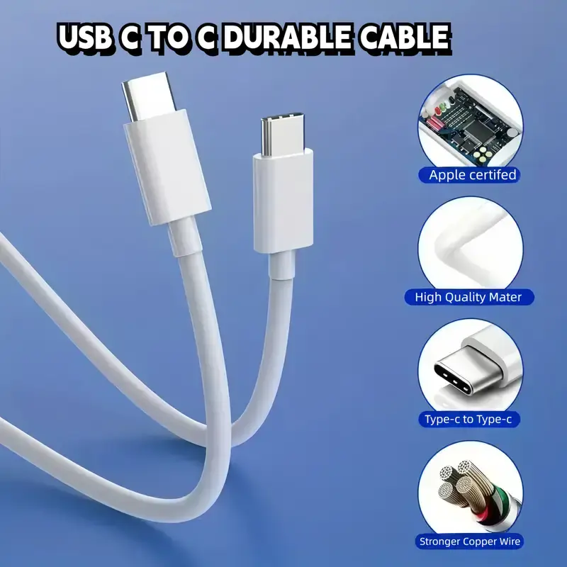 Thumbnail: Fast Charger for iPhone iPhone 16/15, Pack 40W Dual-Port with 3.3ft USB C to C