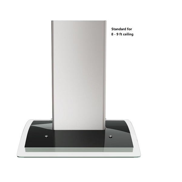Thumbnail: Vertrons 800 CFM 30 inch Tempered Glass Island Range Hood , For 8-9 feet ceiling