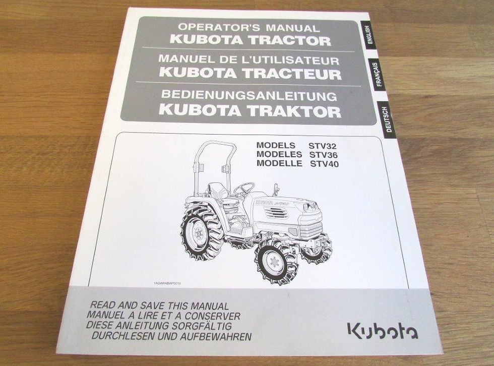 Used Kubota STV36 Operator's Manual