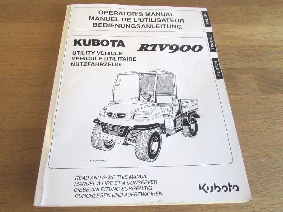 Used Kubota RTV900 Operator's Manual