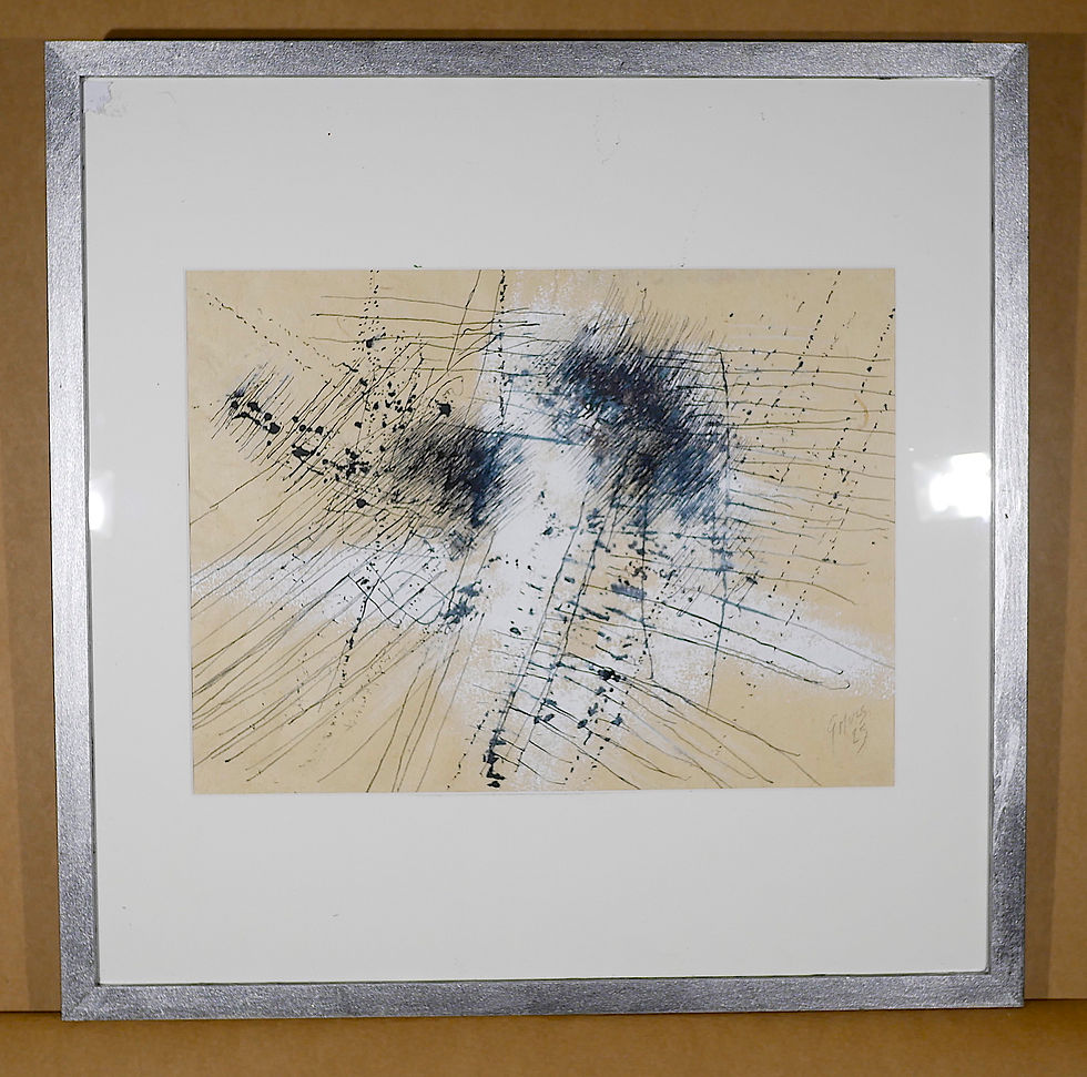 bataille noir-blanc 30x39 encre gouache
