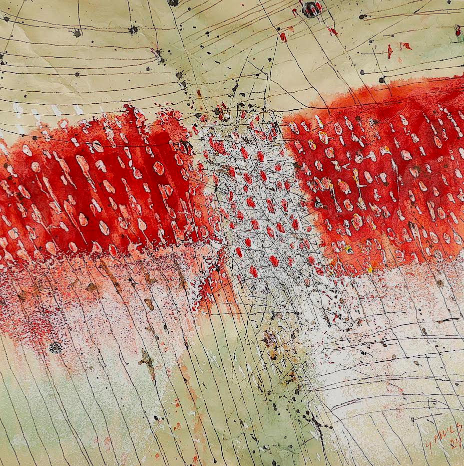 l'envol 39x39 encre-acrylique