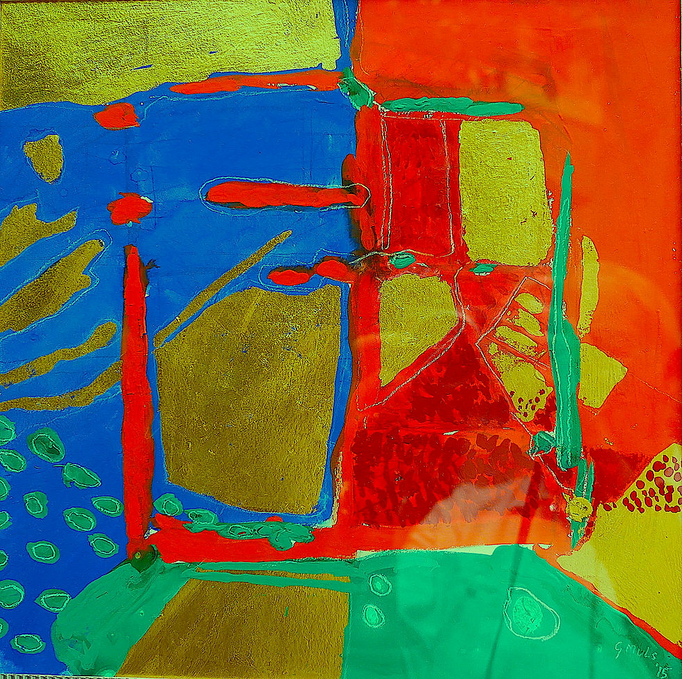 Sans titre 40x40 technique mixte et feuilles d'or