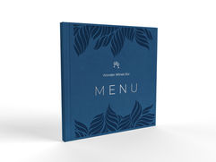 dosky na menu listok modry