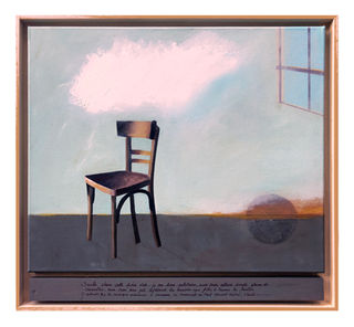 Peinture à l'huile sur toile de lin avec encadrement en bois.