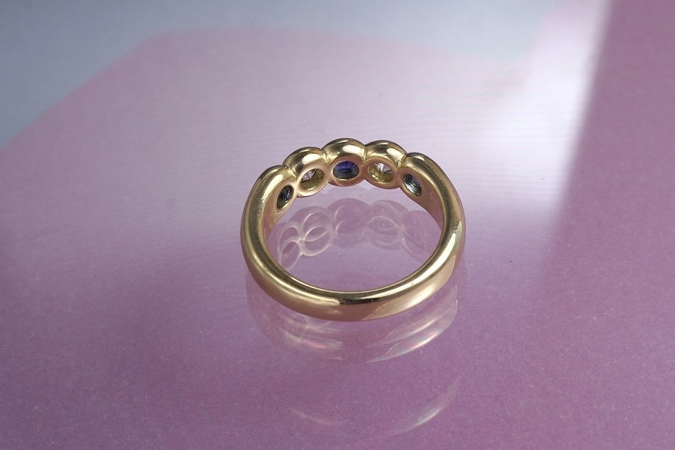 Miniaturbild: Mémoire Ring halb Saphir/Brillant  #4/18K