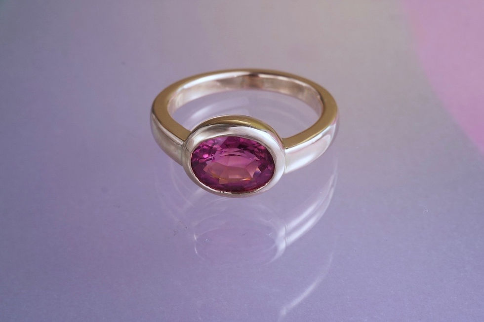 Miniaturbild: Ring Rubellit facettiert oval