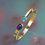 Miniaturbild: Armspange Tansanit/Zirkon (konkav)