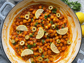 Moroccan tagine style chickpea stew